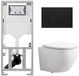 Geberit QeramiQ Dely Swirl Compact Toiletset - Inbouwreservoir UP320 - Mat Zwart Bedieningsplaat