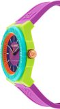 Plein Sport Laserstrike Kwarts Analoog Horloge Violet Kast: 100% Gerecycled Roestvrij Staal| Armband: Siliconen 42 mm