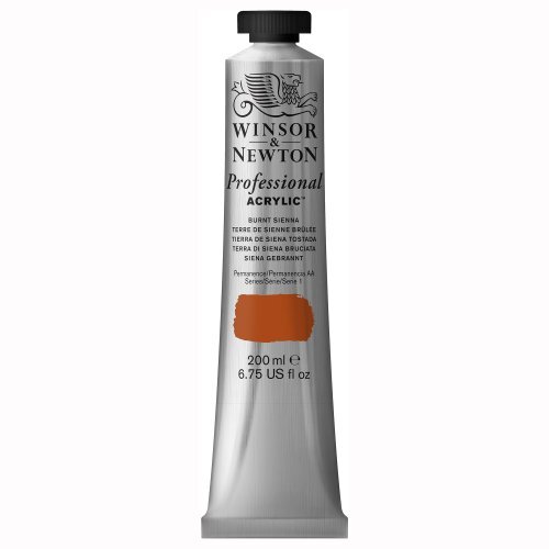 Winsor & Newton 2337074 Professionele acrylverf, hoge dekking, kunstenaarskwaliteit, lichtecht - 200ml Tube, Burnt Sienna