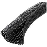 Quadrios 22CA163 Gevlochten slang Zwart Polyester 6 tot 7 mm per meter