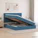 vidaXL lit de rangement LED bleu foncé 160 x 200 cm velours