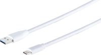 1x USB-A naar USB-C 3.0 adapterkabel, wit, 1,8 m