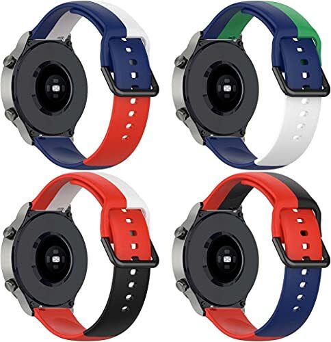 Chainfo compatibel met Garmin Venu/Venu SQ/Venu Sq Music/Approach S40 / Vivomove HR Sport Watch Strap, Premium Soft Silicone Watch Band Replacement Wristbands (20mm, 4-Pack I)