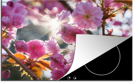 KitchenYeah® Inductie beschermer 77x51 cm - Sakura - Zon - Lente - Inductie kookplaat accessoire