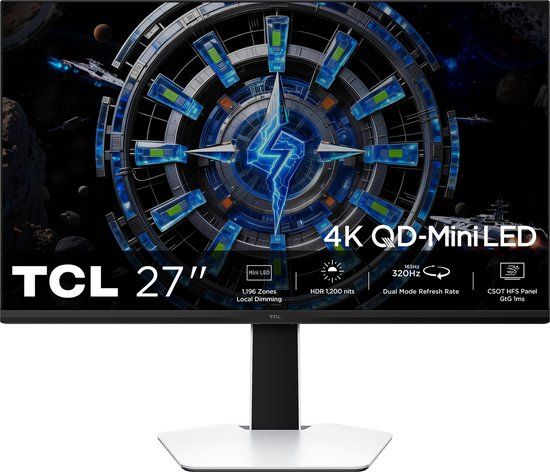 TCL 27C2A computer monitor 68,6 cm (27") 3840 x 2160 Pixels 4K Ultra HD QLED Wit