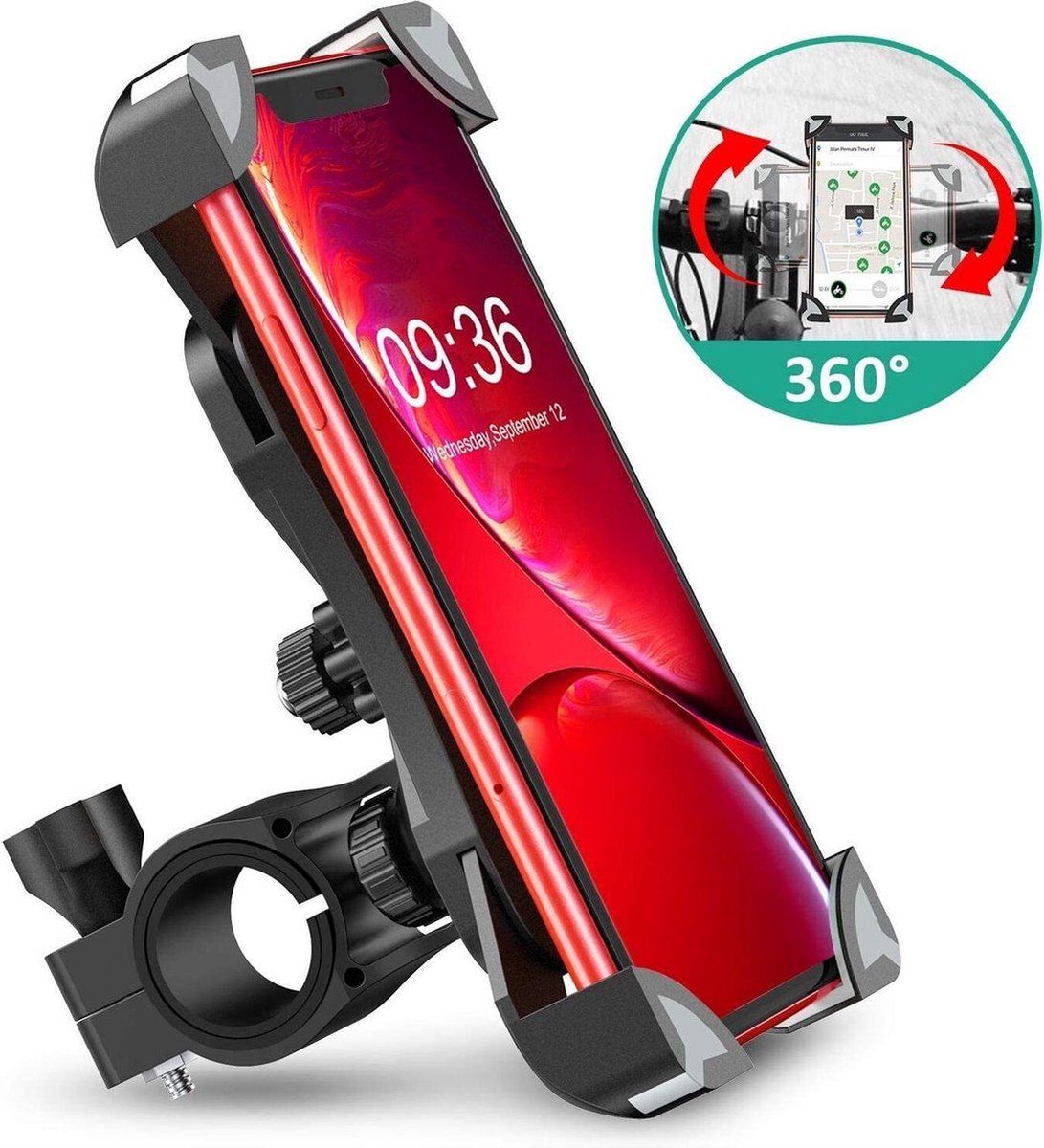 Opline Telefoonhouder Fiets - LB-405 - Zwart - Universeel