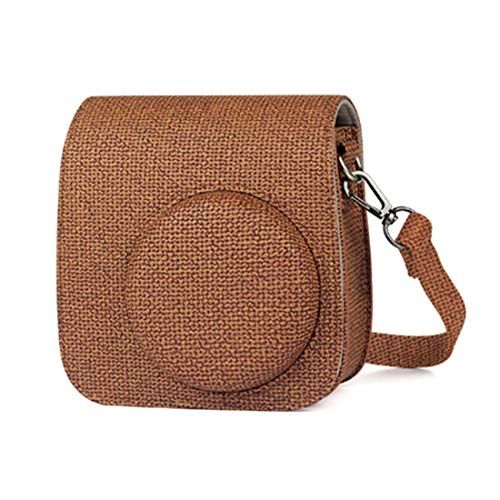 JXE Vintage Weven Camera Case Beschermende Tas Camera Cover PU Lederen Buidelzak voor Fujifilm Instax Mini 9 Mini 8 Mini 8+ Camera, BRON