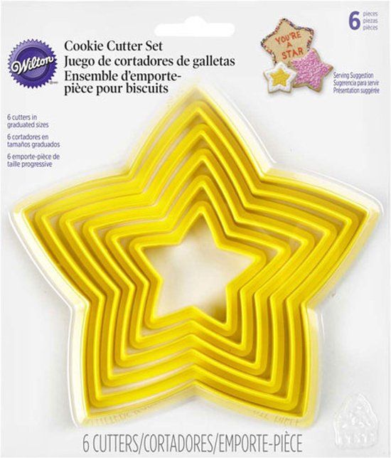 Wilton Uitsteekvorm Set - Koekvormpjes - Sterren - 6 Stuks
