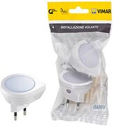 Vimar FP33101 led-nachtlampje, 2 stuks, automatisch in- en uitschakelen, ingebouwde schemering, stroomvoorziening 220-230 V ~ 50/60 Hz