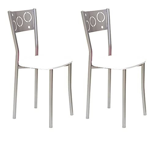 ASTIMESA SCPRBL 2 keukenstoelen - Wit - Zithoogte 45 cm