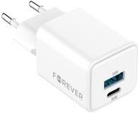 Forever TC-08-30AC GaN PD QC chargeur 1x USB-C 1x USB 30W blanc