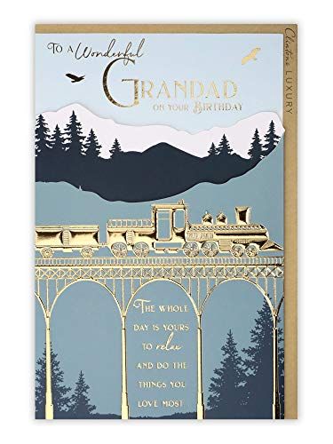Clintons Opa Trein & Mountain Scene Verjaardagskaart - 149x229mm