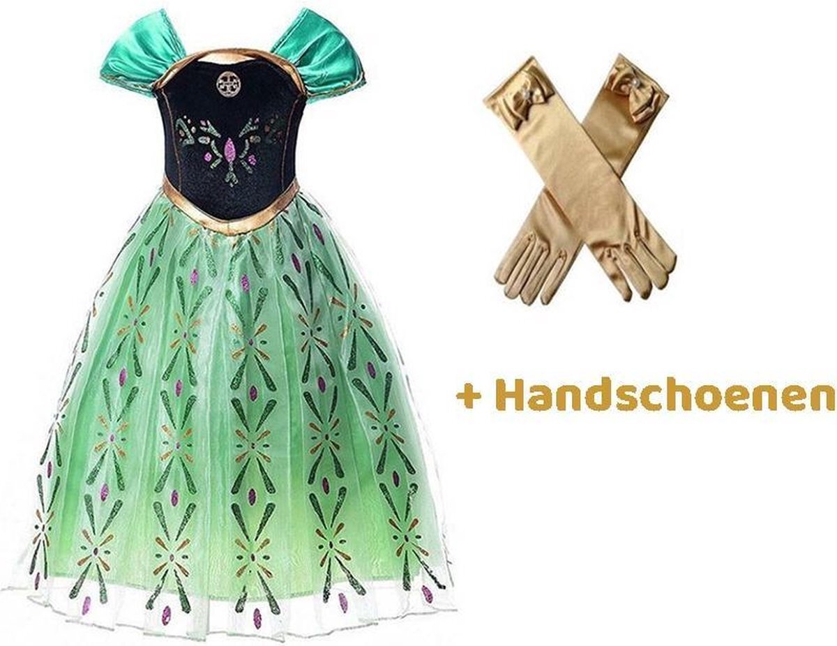 Het Betere Merk Carnavalskleding - Frozen -Anna Jurk - maat 116/122 (130) - Verkleedkleding Meisje - Prinsessen verkleedkleding - Frozen speelgoed