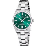 Calypso K5863/7 Polshorloge Dames Zilverkleurig Groene Wijzerplaat Staal