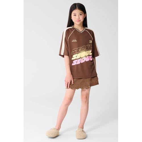 Shoeby T-shirt met tekst - bruin