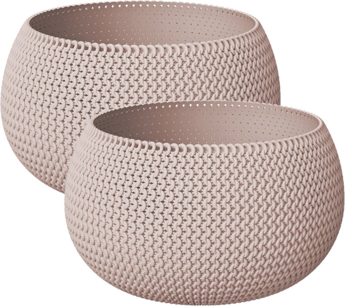 Prosperplast Set van 2 plantenpotten Ø 37 cm - Beige/Taupe - Kunststof - Binnen/Buiten