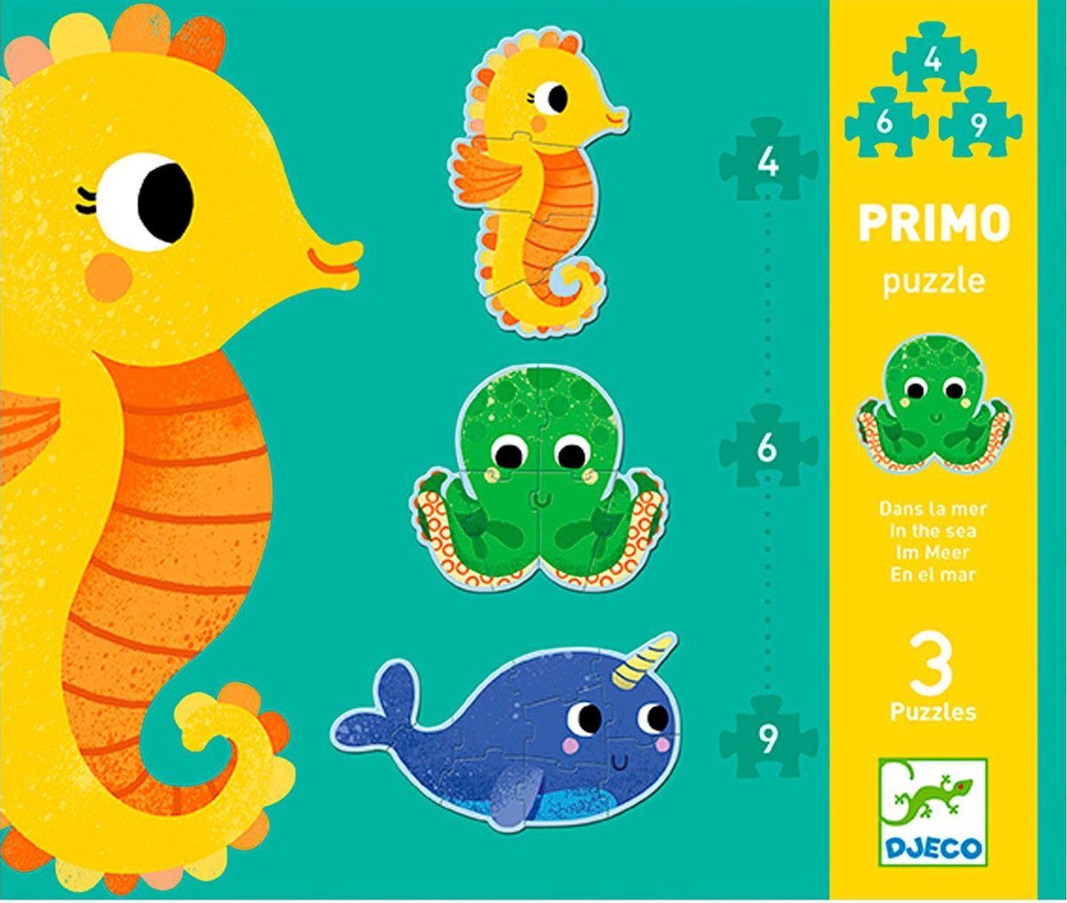 djeco Zeedieren 3in1 Puzzel