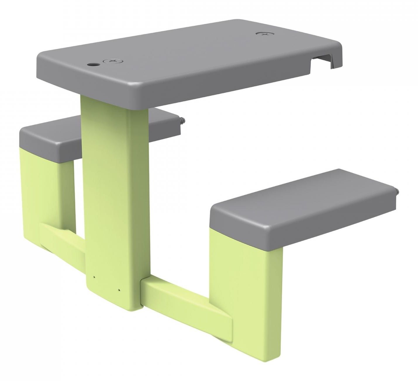 Smoby Kinder Picknicktafel - Indoor & Outdoor - 2 Personen - Groen/Grijs