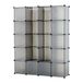 Baroni Home Ruimtebesparende kledingkast, 20 vakken, kast met stapelbare vakken, organizer van kunststof voor slaapkamer, inloopkast, matgrijs, 147 x 37 x 183 cm