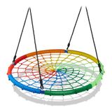 Relaxdays Vogelnestschommel, voor kinderen en volwassenen, belastbaar tot 150 kg, in hoogte verstelbaar, 100 cm, D, tuinschommel, meerkleurig