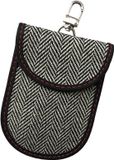 Techsuit - RFID Anti-Theft (AF1) - pour Cartes & Clés, Cuir Imperméable, Fibre Hybride Métallique, Bloqueur EMF, 12,5x9 - Gris