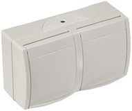 Busch-Jaeger ABB 2CKA002084A0723 Geaard stopcontact Aanraakbeveiliging IP44 Wit, Zuiver wit (RAL 9010)