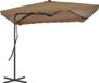 Prolenta Maison Exclusive Parasol met stalen mast, 250x250 cm, taupekleurig