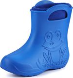 Ladeheid LA-CA-FrogWinter Kinder Regenlaarzen - Rubber - met Binnenschoen - EVA - Wasbare Binnenschoen - Blau/Marineblau - 34/35