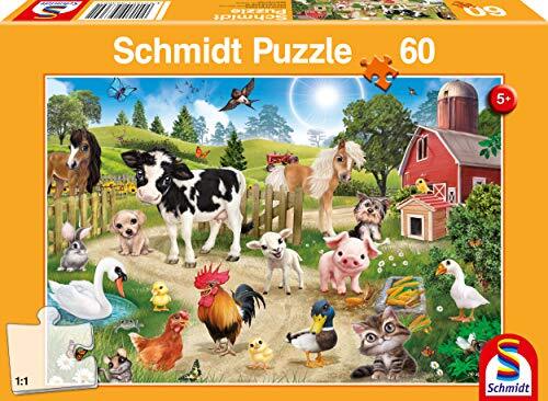 Schmidt Spiele Animal Club, Bauernhoftiere. Puzzle 60 Teile: Kinderpuzzle Standard 60 Teile