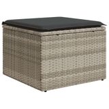 VidaXL 7-delige Loungeset met kussens, poly rattan, lichtgrijs