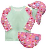 Bambino Mio 3-delige baby zwemset met herbruikbare zwemluier, UV-zwemshirt en zonnehoedje - Happy Days motief