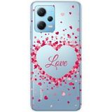Xiaomi Bedrukt siliconen hoesje compatibel met Xiaomi Redmi Note 12 5G, Xiaomi Poco X5 Confettis de Coeurs Love