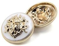 Merkloos Knopen – modieuze knoop in knoopvorm van een metalen knoop voor mannen en vrouwen, blazer, jas, uniform, overhemd, kostuum en jas (wit, 25 mm)