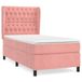 vidaXL Boxspringbed met matras, fluweel, roze, 80x200 cm