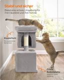 Feandrea Kattenboom klein, 67 cm Kattenboom, Kattenhuis voor kittens tot 3 kg, groot platform, sisalstammen, rookgrijs PCT611G01