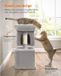 Feandrea Arbre à chat petit, 67 cm Arbre à chat, Maison pour chat pour chatons jusqu'à 3 kg, grande plateforme, poteaux en sisal, gris fumé PCT611G01