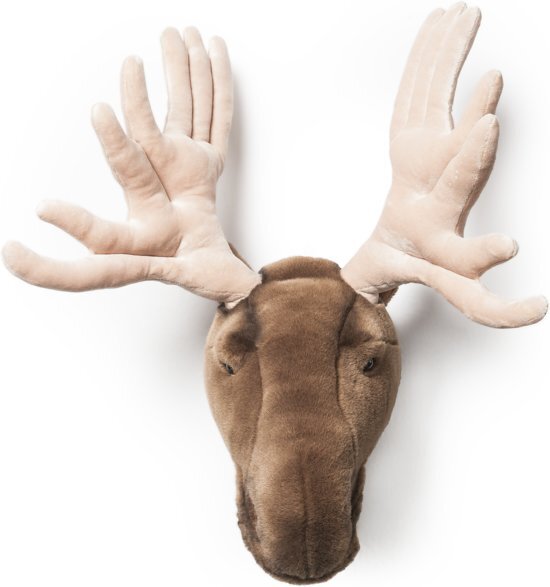 Wild & Soft - Wanddecoratie dierenkop pluche eland groot Alfred