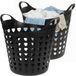 Excellent Houseware Flexibele wasmand - 2x - zwart - 26 liter - kunststof - 40 x 41 cm