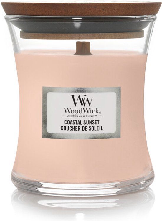 WoodWick Mini Coastal Sunset Scented Candle - 8cm - Pink