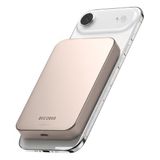 DECODED Slim Mag Powerbank - 10.000mAh - Compatibel met MagSafe - Qi2 Gecertificeerd 15W Draadloos Opladen - Inclusief USB-C Kabel - Rosé Goud