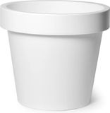 Mega Collections Plantenpot/bloempot - kunststof - wit - buiten - D50 x H44 cm