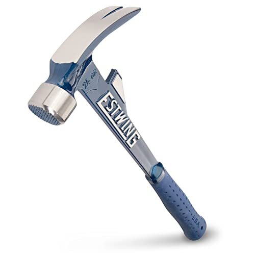 Estwing E6-24TM 24oz 16" gefreesde gezicht hamertand hamer met vinyl schokreductiegrip, blauw
