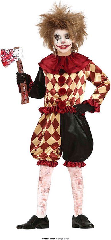 Fiestas Guirca Horror Clown Kostuum Jongens (7-9 jaar)