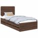 vidaXL Bedframe met lade, bruin eiken, 75 x 190 cm