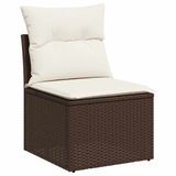 vidaXL 7-delige Loungeset met kussens, polyrattan, bruin