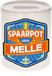 Bellatio Decorations Kinder spaarpot met naam - Melle - keramiek - met dop - wit