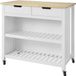 Mara Chariot de cuisine - Table de bar - Chariot de service - Armoire de rangement - Blanc - Bois - 100 x 60 x 94 cm