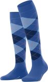 Burlington Marylebone lang gedessineerd wol kniekousen dames blauw - maat 36-41