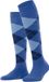 Burlington Marylebone lang gedessineerd wol kniekousen dames blauw - maat 36-41