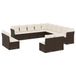 vidaXL 14-delige Loungeset met kussens, polyrattan, bruin